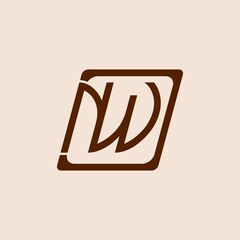 Outstanding professional elegant trendy awesome artistic brown color N w initial based Alphabet icon logo.