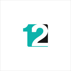 12 letter logo design icon silhouette vector