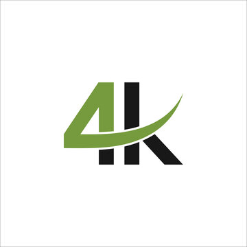 4k letter logo design icon silhouette vector