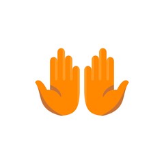 muslim praying palms flat icon. ramadan kareem