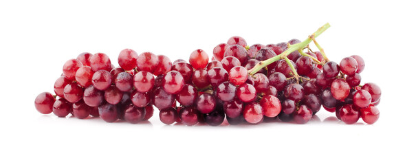 Red grapes isolated on white background
