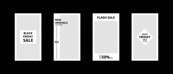 Social media template. Trendy editable social media stories template. Mockup isolated. Template design. Vector illustration.