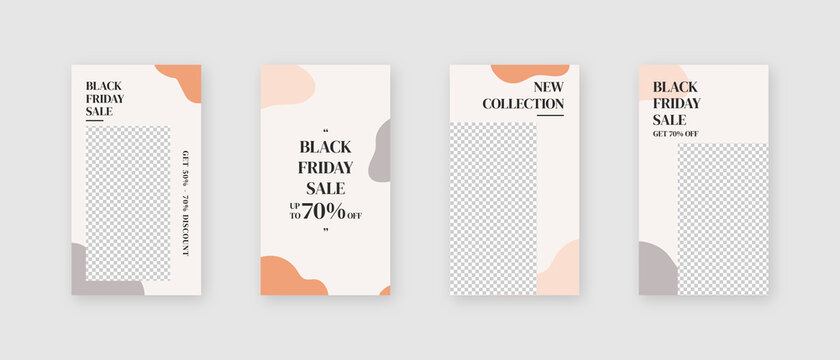 Social media template. Trendy editable social media stories template. Mockup isolated. Template design. Vector illustration.