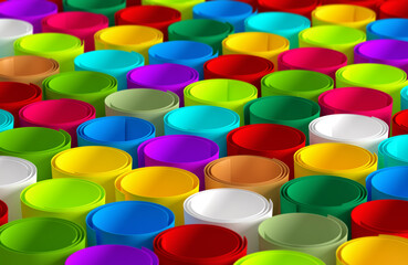 Colorful paper rolls background. 3D Rendering