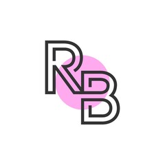 Outstanding professional elegant trendy awesome artistic purple color RB initial based Alphabet icon logo.
