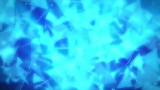 Blue Fuzzy Glowing Triangles Abstract Background Loop 2