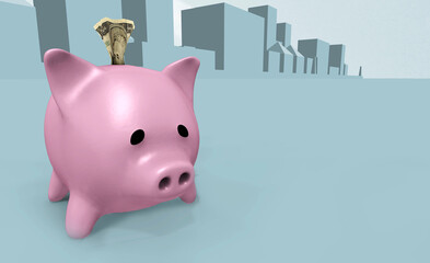 Close-up of a piggy bank