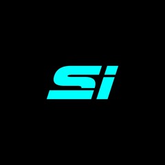 Outstanding professional elegant trendy awesome artistic blue and black colors Si initial based Alphabet icon logo.