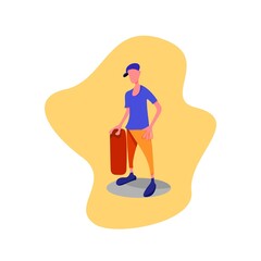 characters skateboarding style skaters jump with board on springboard