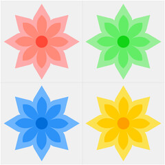 collection of beautiful and colorful flower logos