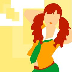 Portrait of a woman with her hand behind her head