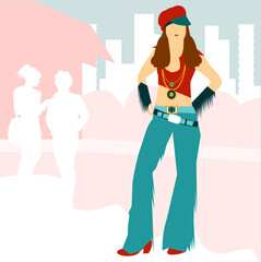 Portrait of a woman standing with her hands on her hips