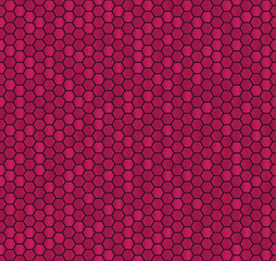 Seamless vector pattern of gradient pink honeycomb mosaic. Pinl hexagon tiles background. Print for wrapping, backgrounds, fabric, decor, scrapbooking. Other mosaic patterns in mosaic collections. 