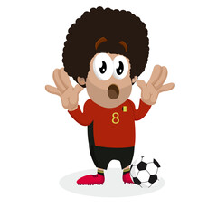 Belgium national football players mascot surprise pose