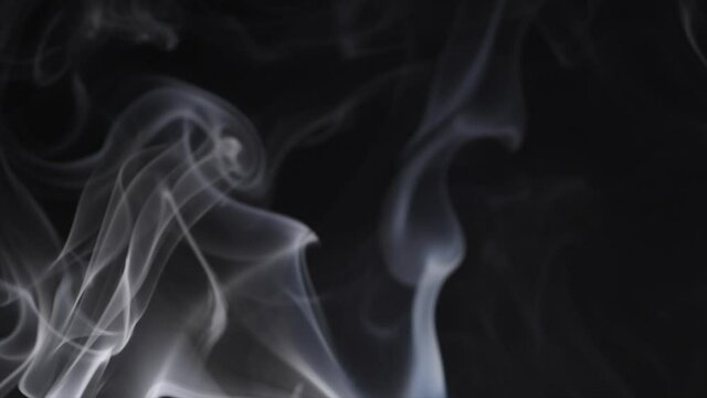 Smoke in slow motion, smoke dance on black background