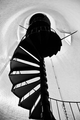 Low angle view of spiral staircase in lighthouse, Key West Lighthouse, Key West, Florida Keys,...