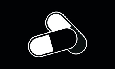 Medicines. Medical pills. Vector illustration of a medical sign.