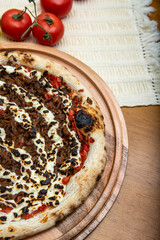 Shimeji mushroom and cream cheese pizza