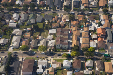 High angle view of a city, Los Angeles, California, USA