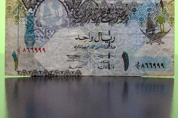 vintage paper money on black background