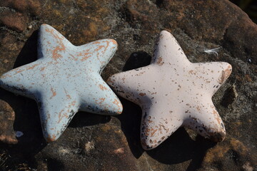 ceramic stars in the garden