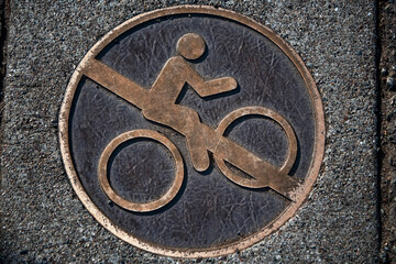 Obraz na płótnie Canvas Close-up of a No Cycling sign, Haight-Ashbury, San Francisco, California, USA