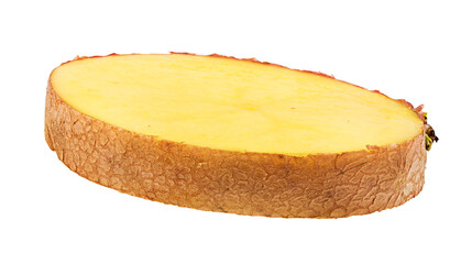 Fresh potato slices isolated on white background  with clipping path