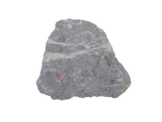 Limestone is a carbonate sedimentary rock, isolated on a white background.