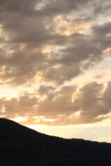 Fire Sunset Mountain Clouds