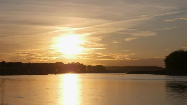 Kaunas rivers confluence sunset time lapse.