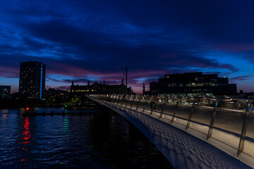 View of Copenhagen at sunset, Denmark