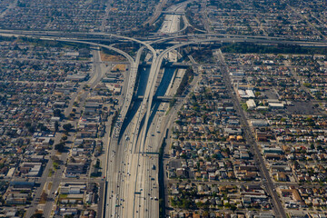 Aerial view of a city, Los Angeles, California, USA