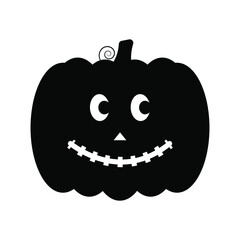 Vector Jack-o-lantern pumpkin on isolated, funny scary halloween pumpkin face, cartoon illustration.