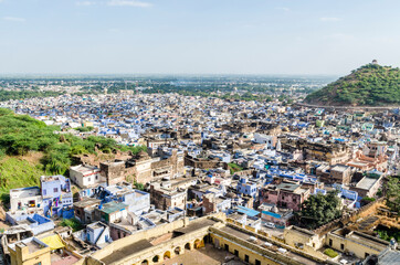 Fototapeta premium View over Bundi from Bundi palace, Rajasthan, India