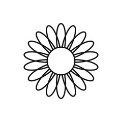Sunflower line icon concept. Sunflower flat vector sign, symbol, illustration.