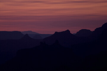 Sunset over a landscape, Grand Canyon National Park, Arizona, USA