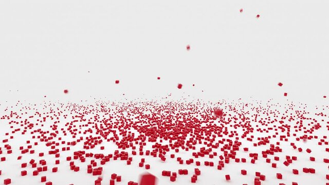 Pixel heart breaking explosion animation