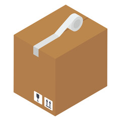 
Trendy isometric style of package, logistics delivery
