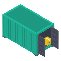 
Conceptual icon of container loading, cargo container vector.
