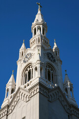 Fototapeta na wymiar Low angle view of a cathedral, San Francisco, California, USA