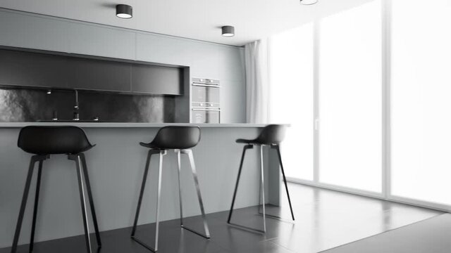Modern interior design. Furniture assembly takes a few seconds. Home furnishing.