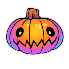 halloween pumpkin with cut out smiling face