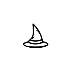 Fototapeta premium silhouette of a Witch hat vector. icon vector cartoon halloween