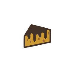 sweet cake slice isolated icon. Cafe and restaurant food. Sugary sweet dessert and treat. Selebration and party snacks.