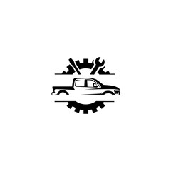 Naklejka premium Pick up truck, truck logo template. vector illustration on white background.