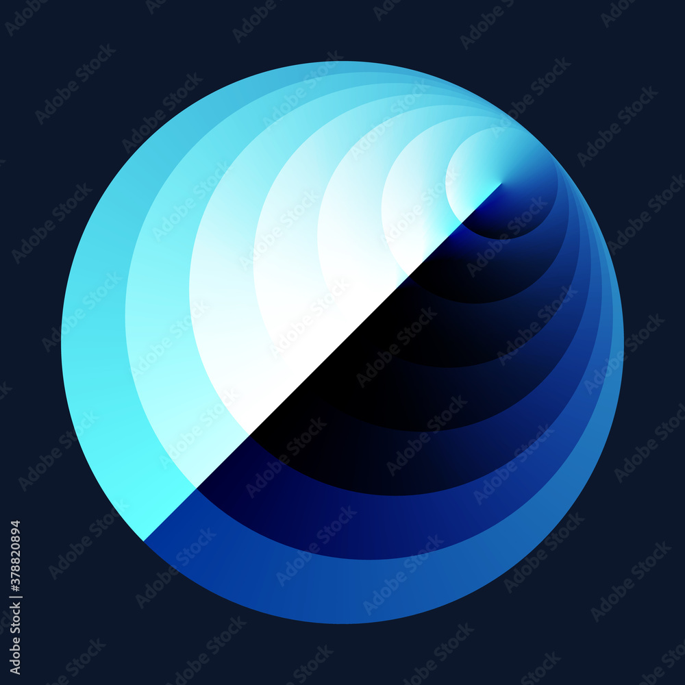 Poster abstract blue background with circles and gradient