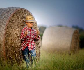 Bimbo in un campo 