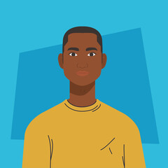 man african character, in blue background vector illustration design