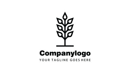 Plant for simple logo design. Plant vector template