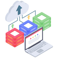 
Isometric icon of cloud technology vector 
